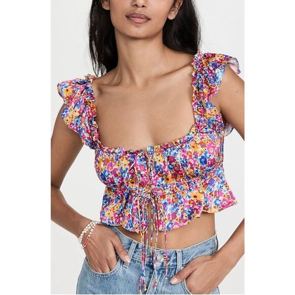 For Love & Lemons Sasha Crop Top - Picture 1 of 10